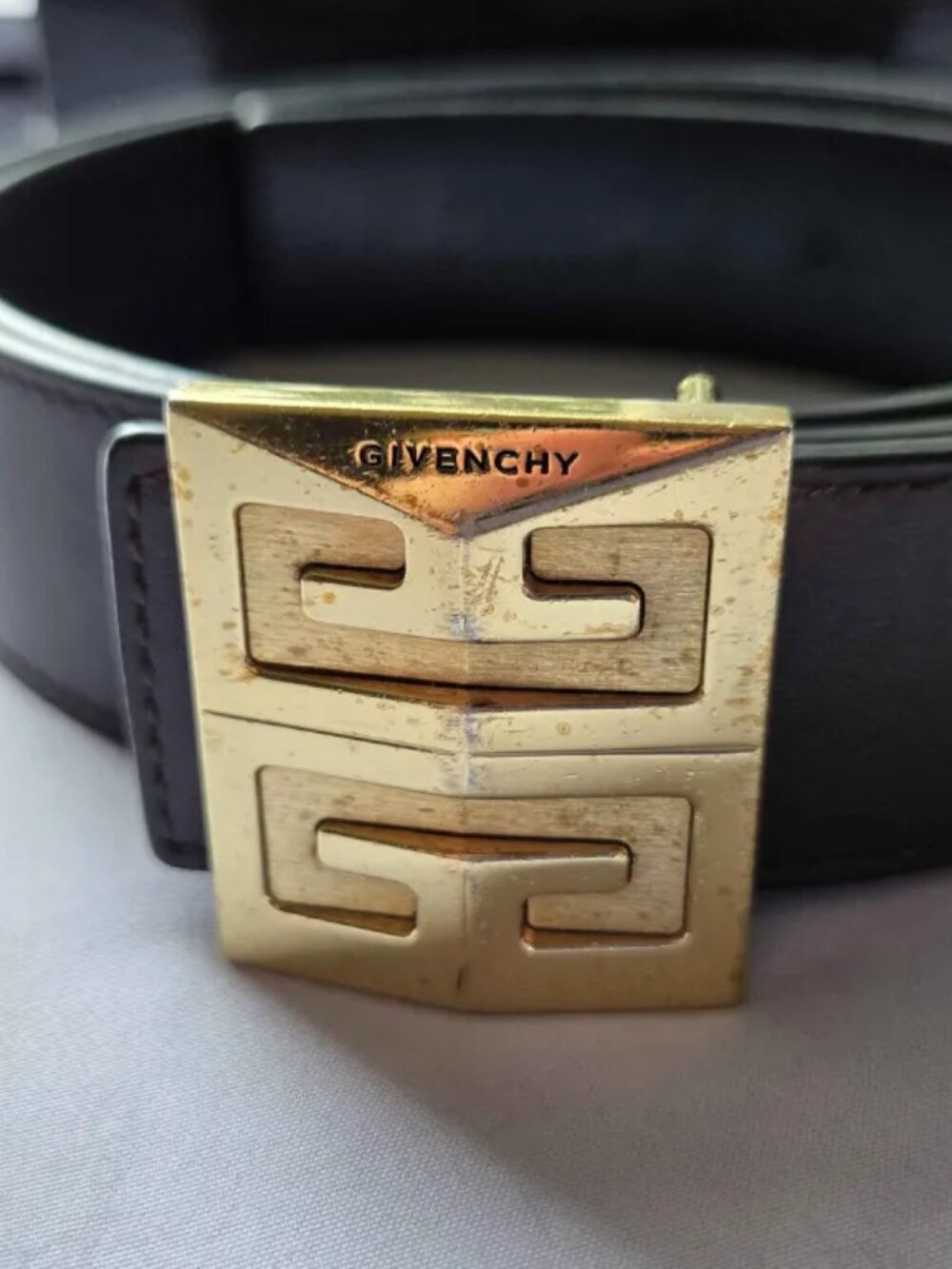 Givenchy 4G Buckle Belt Black Leather + Magnetic Card Holder Set